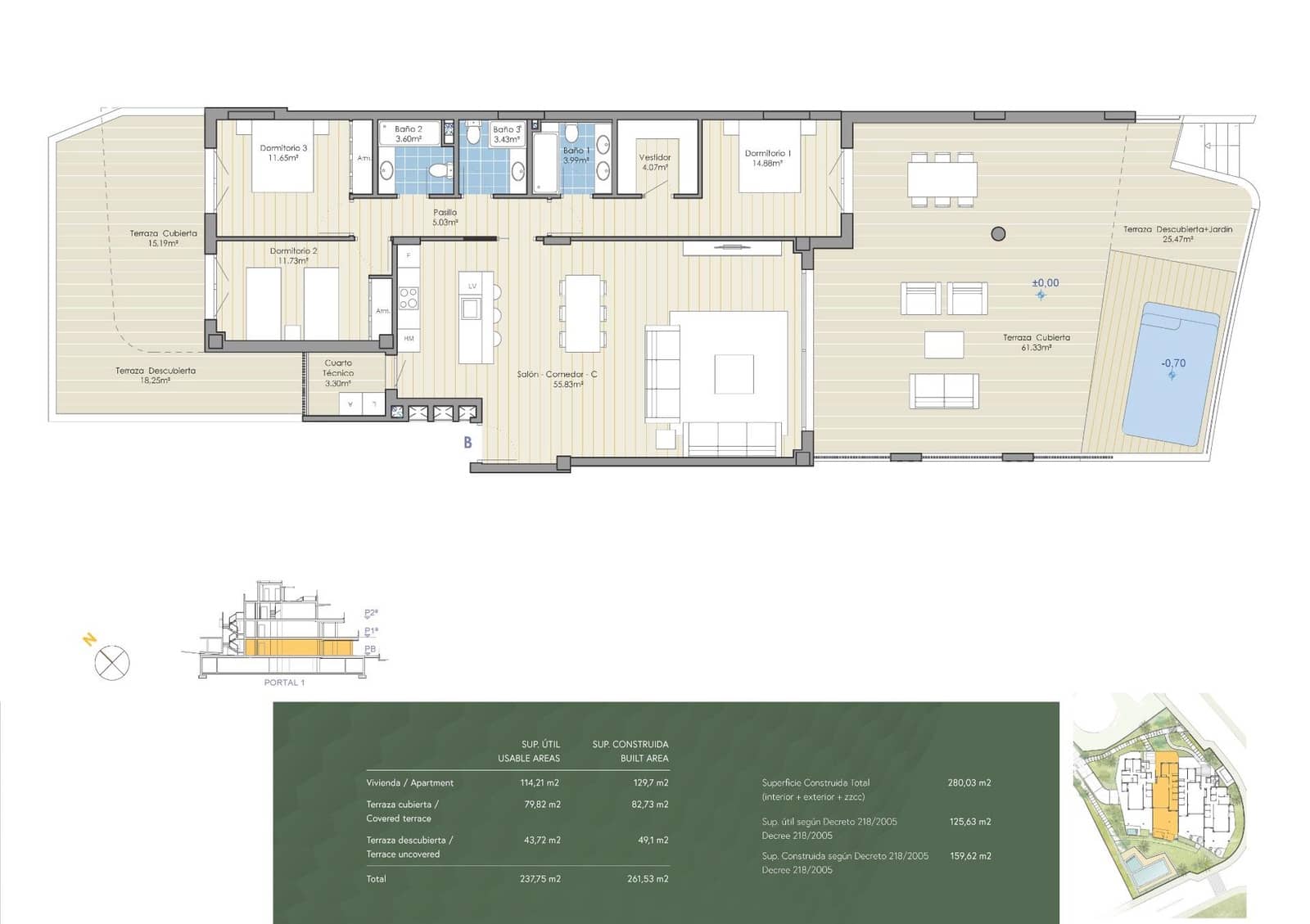3 soverom Leilighet til salgs i Marbella med svømmebasseng garasje - € 1 350 000 (Ref: 10000459)