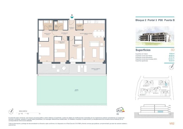 Apartamento de 3 habitaciones en Campolivar, Godella en venta con piscina garaje - 452.000 € (Ref: 9291124)