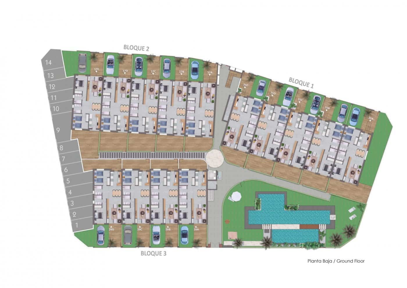 2 sypialnia Apartament na sprzedaż w Pilar de la Horadada z basenem garażem - 259 900 € (Ref: 9330979)