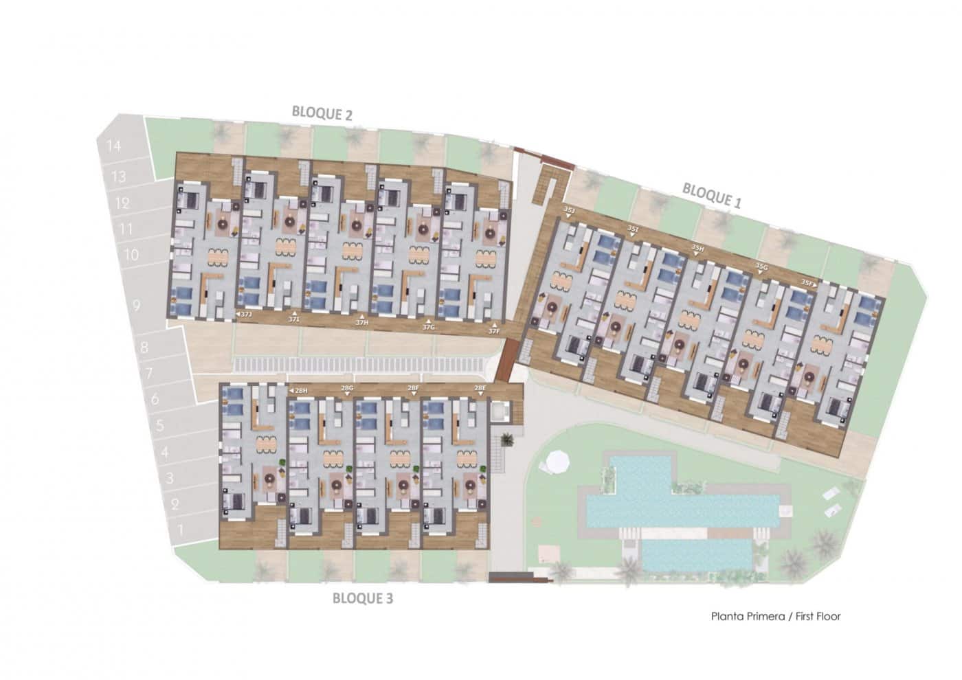 2 sypialnia Apartament na sprzedaż w Pilar de la Horadada z basenem garażem - 259 900 € (Ref: 9330979)