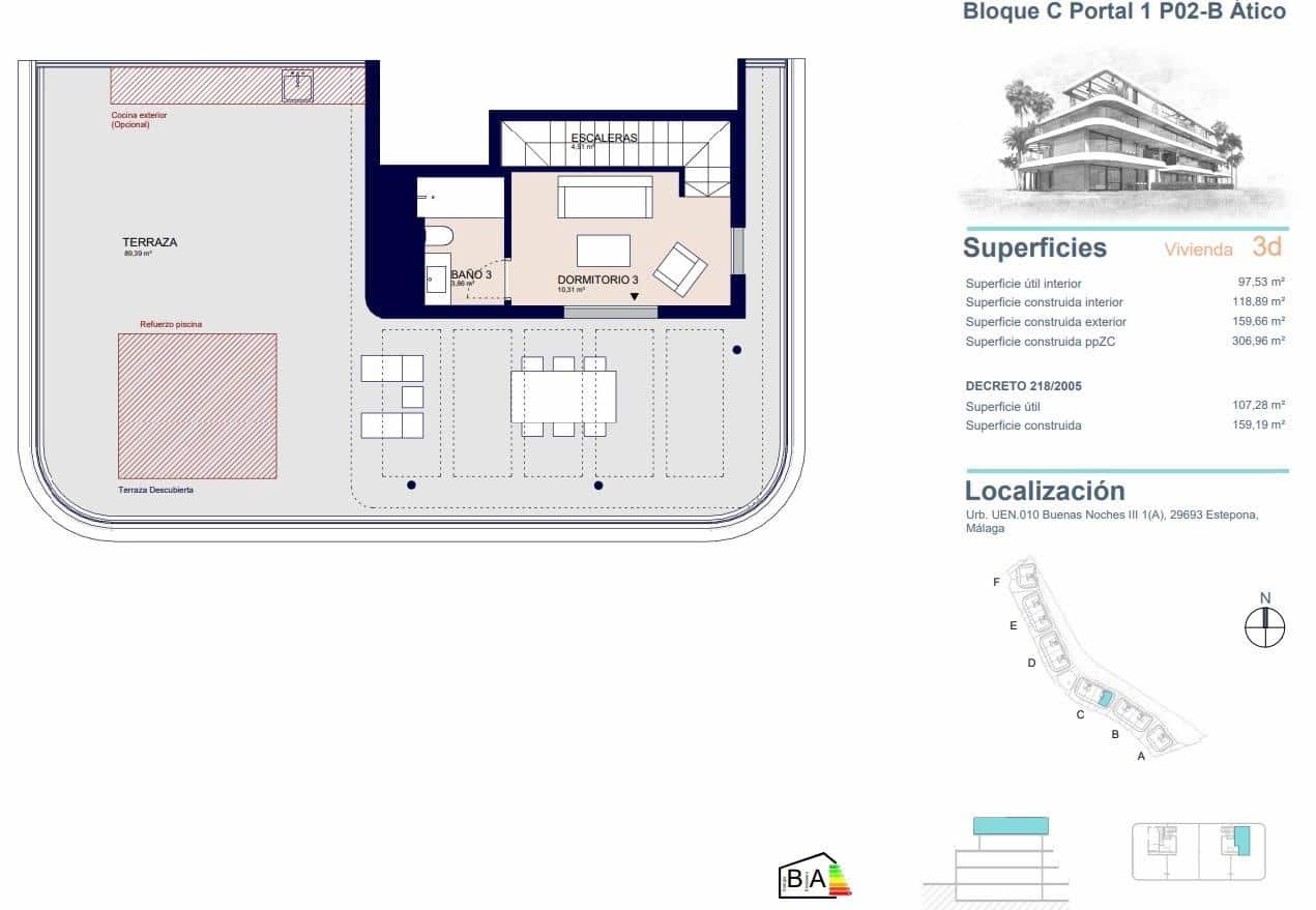 3 makuuhuone Huoneisto myytävänä paikassa Buenas Noches mukana uima-altaan - 1 081 000 € (Ref: 9792486)
