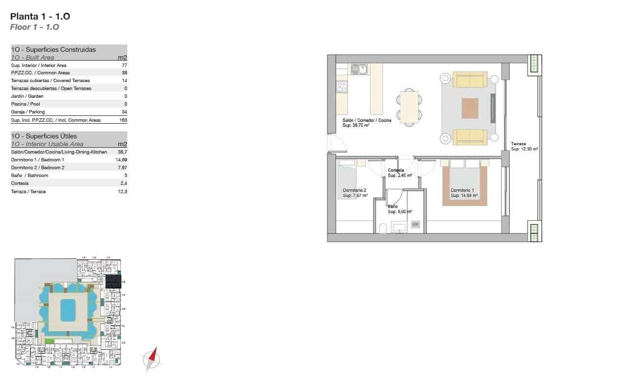 2 Zimmer Apartment zu verkaufen in San Pedro de Alcantara mit Pool Garage - 499.000 € (Ref: 9792645)