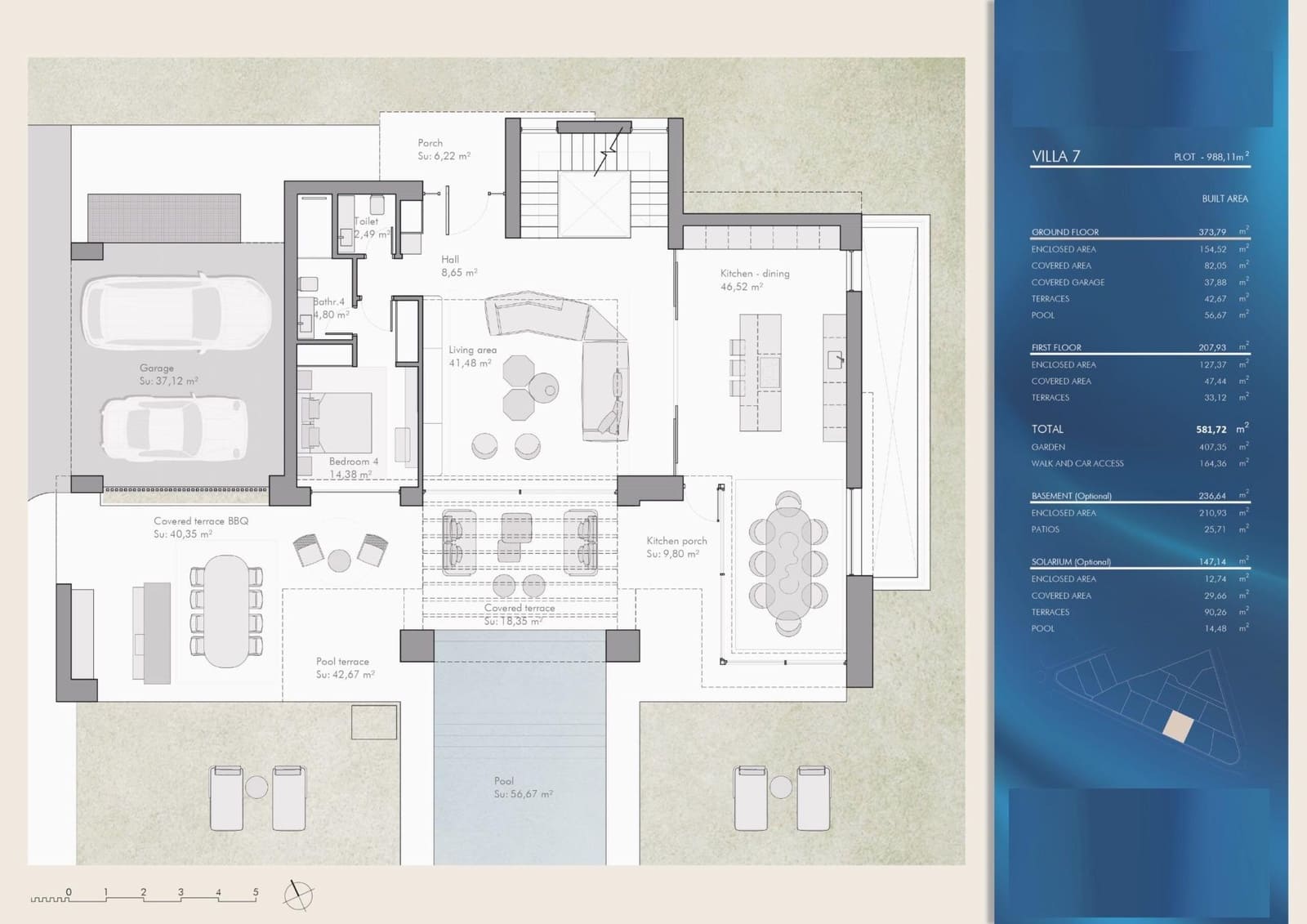 4 sovrum Villa till salu i Bel-Air med pool - 2 400 000 € (Ref: 9793040)