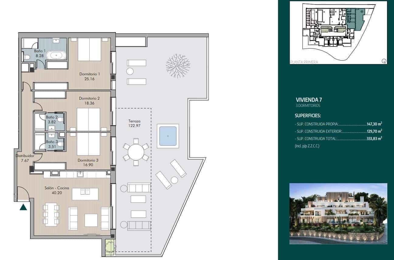 3 soverom Leilighet til salgs i Marbella med svømmebasseng - € 1 780 000 (Ref: 9857094)