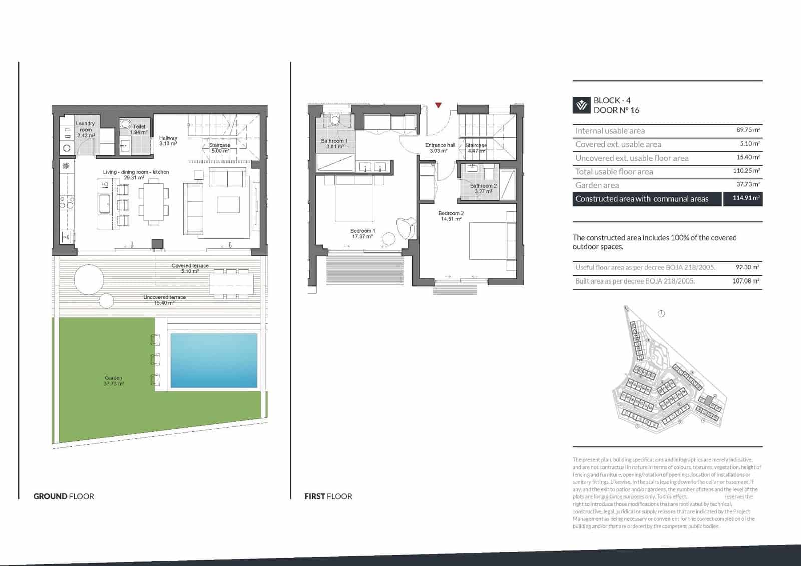 2 sovrum Hus till salu i La Cala de Mijas med pool garage - 595 000 € (Ref: 9949276)
