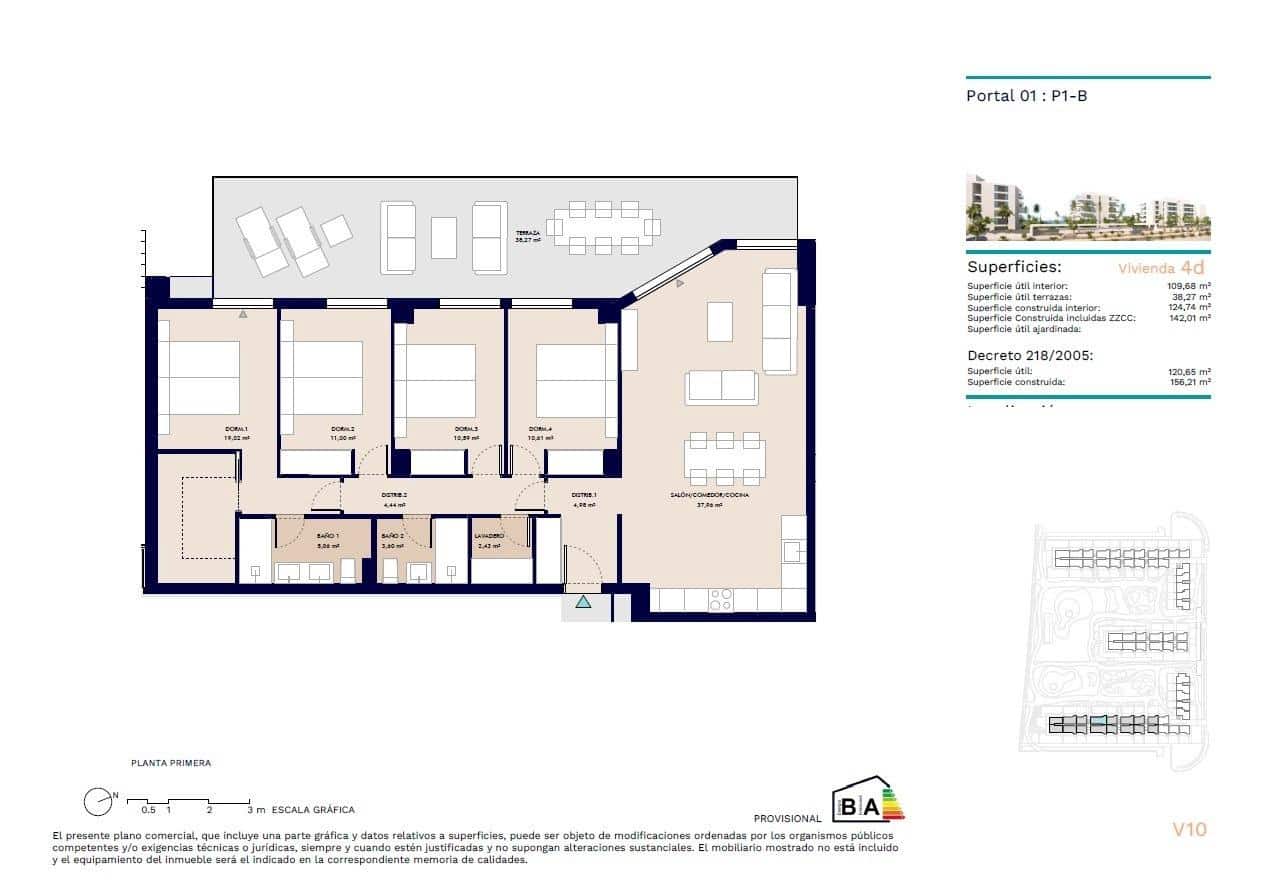 4 soverom Leilighet til salgs i Almerimar med svømmebasseng garasje - € 465 000 (Ref: 9974721)