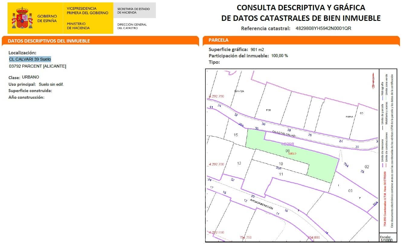 Byggegrund til salg i Parcent - € 120.000 (Ref: 8695783)