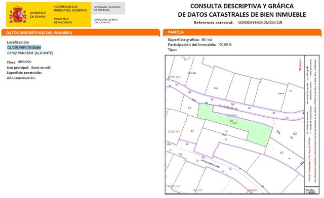 Bouwgrond te koop in Parcent - € 120.000 (Ref: 8695783)