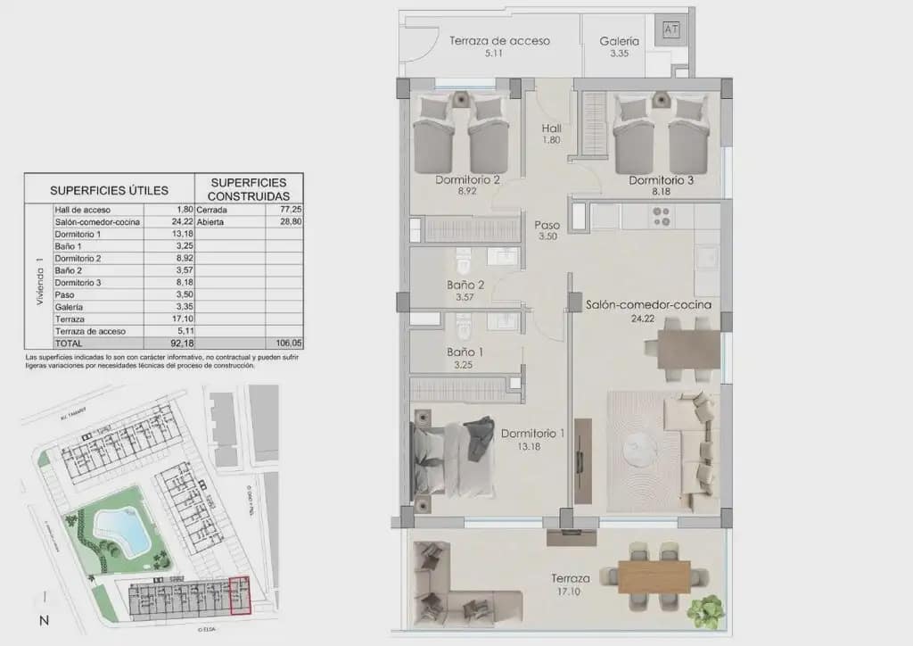 3 quarto Apartamento de Praia para venda em Santa Pola com piscina garagem - 375 000 € (Ref: 10144811)