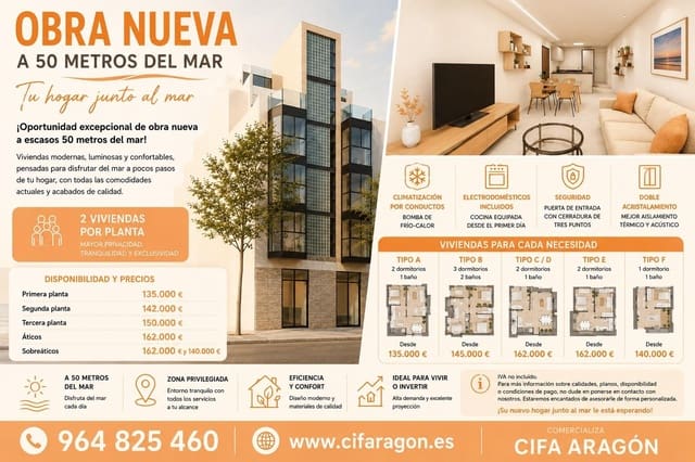 2 sypialnia Mieszkanie na sprzedaż w Vinaròs - 135 000 € (Ref: 9379476)