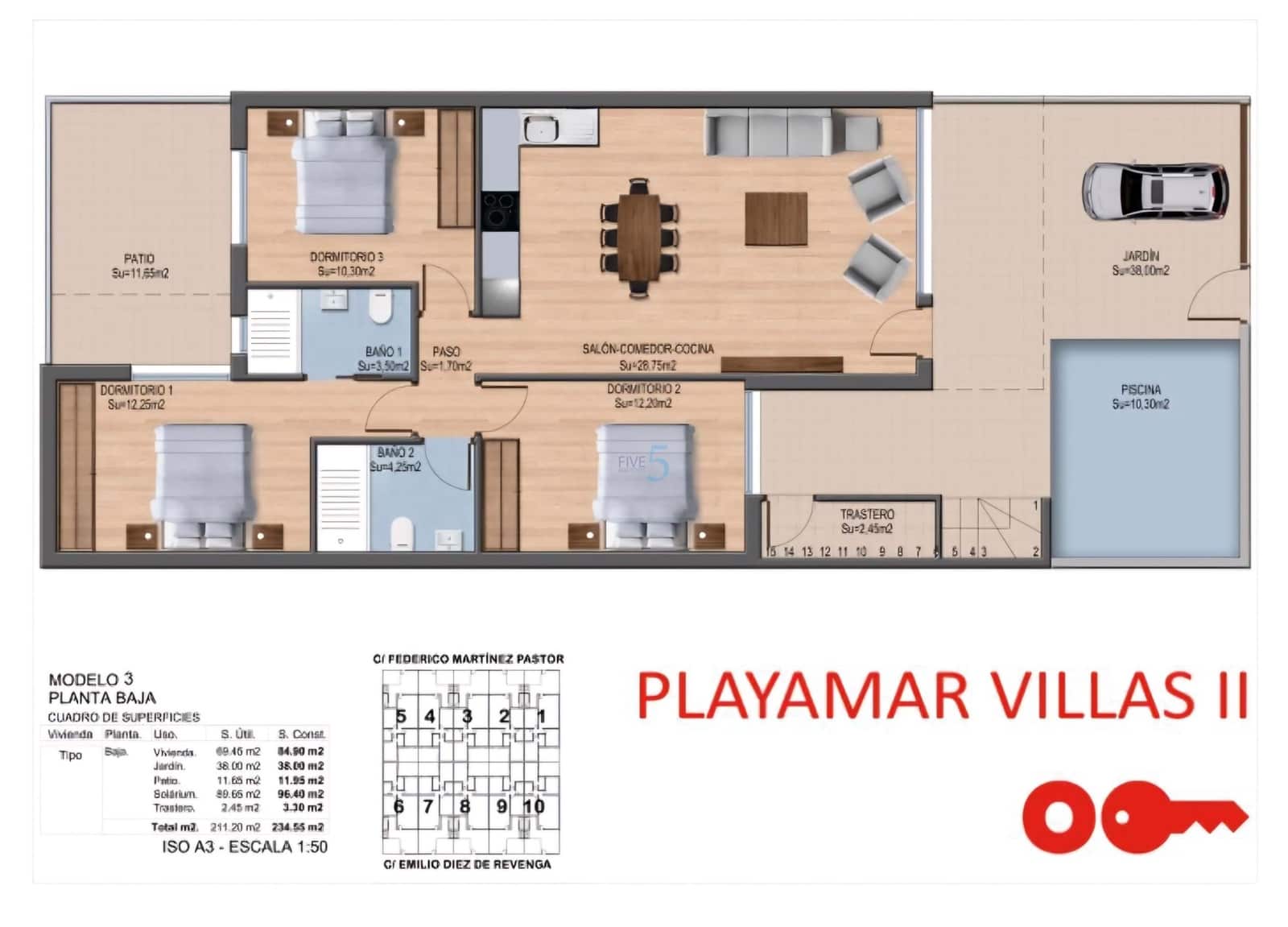 Chalet de 3 habitaciones en San Pedro del Pinatar en venta con piscina - 329.000 € (Ref: 9217796)