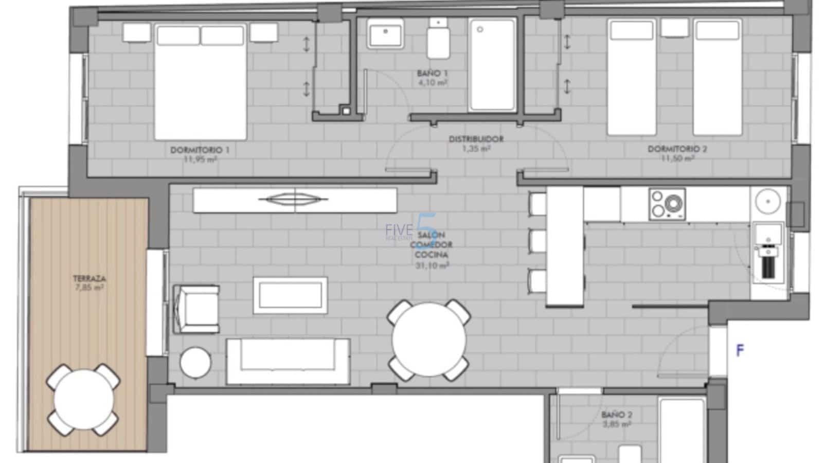 2 chambre Appartement à vendre à Los Narejos avec piscine garage - 259 000 € (Ref: 9312171)