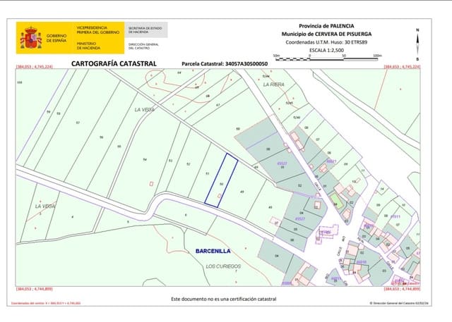 Działka budowlana na sprzedaż w Cervera de Pisuerga - 10 000 € (Ref: 4852626)