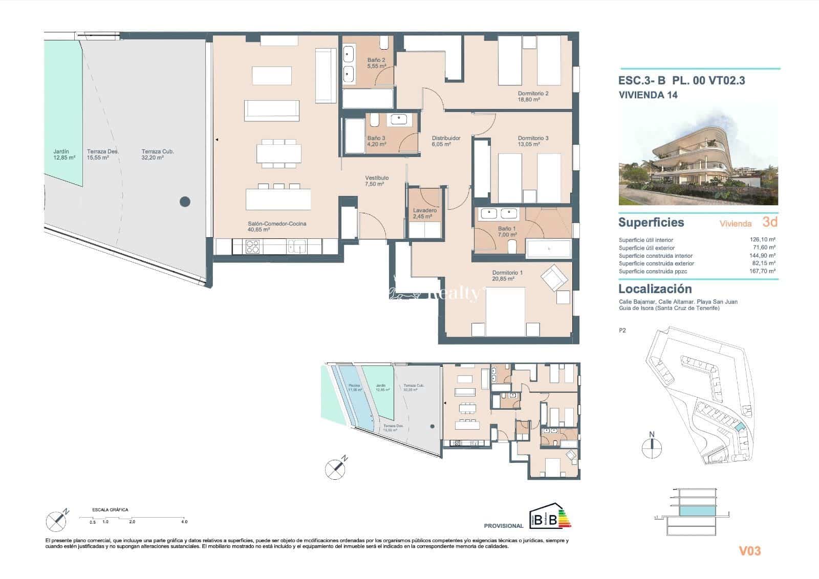 3 soveværelse Lejlighed til salg i Playa San Juan med swimmingpool garage - € 1.060.000 (Ref: 7582846)