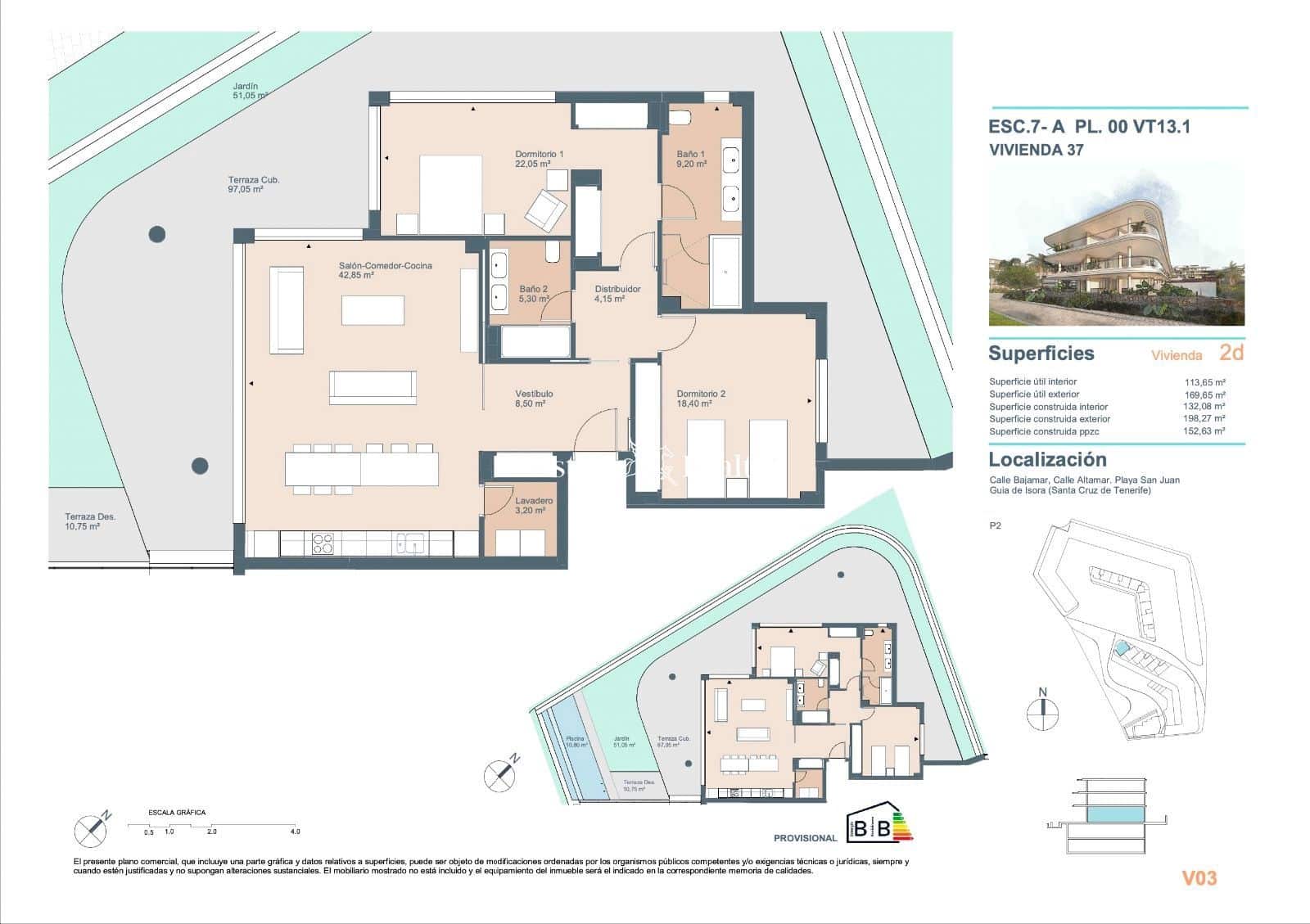 2 soveværelse Lejlighed til salg i Playa San Juan med swimmingpool garage - € 890.000 (Ref: 7582847)