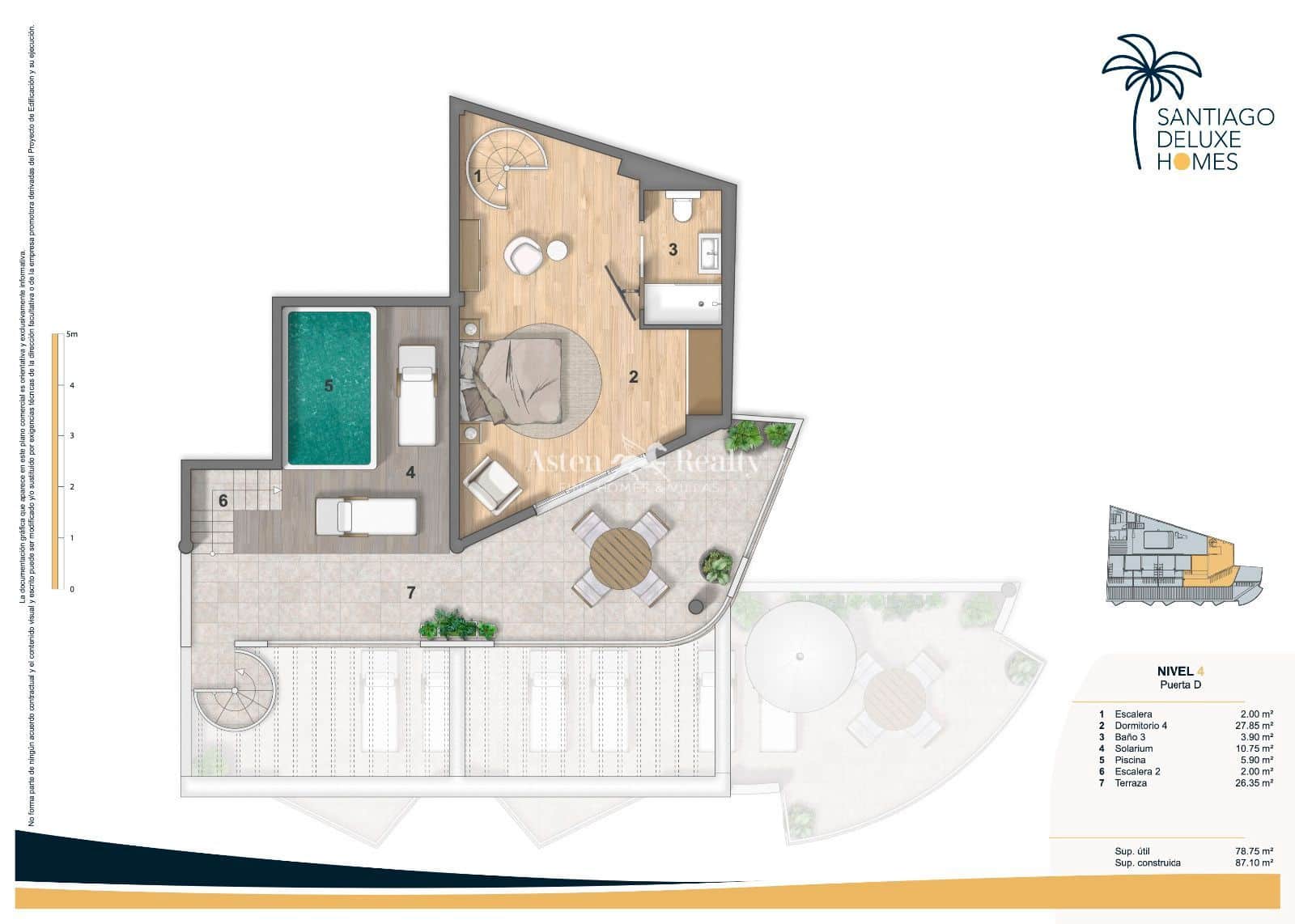 2 soveværelse Lejlighed til salg i Puerto Santiago med swimmingpool garage - € 495.000 (Ref: 7995843)