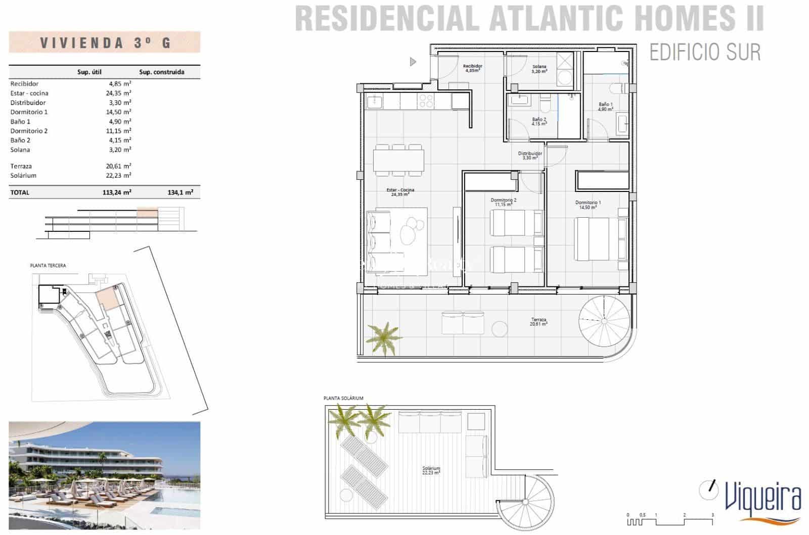 2 soveværelse Penthouse til salg i Torviscas med swimmingpool garage - € 850.000 (Ref: 8845885)