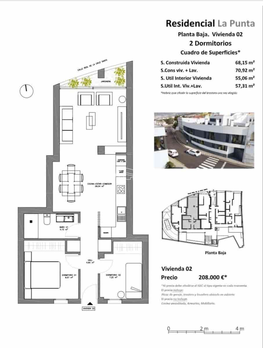 2 soveværelse Lejlighed til salg i Los Realejos med garage - € 215.000 (Ref: 8914430)