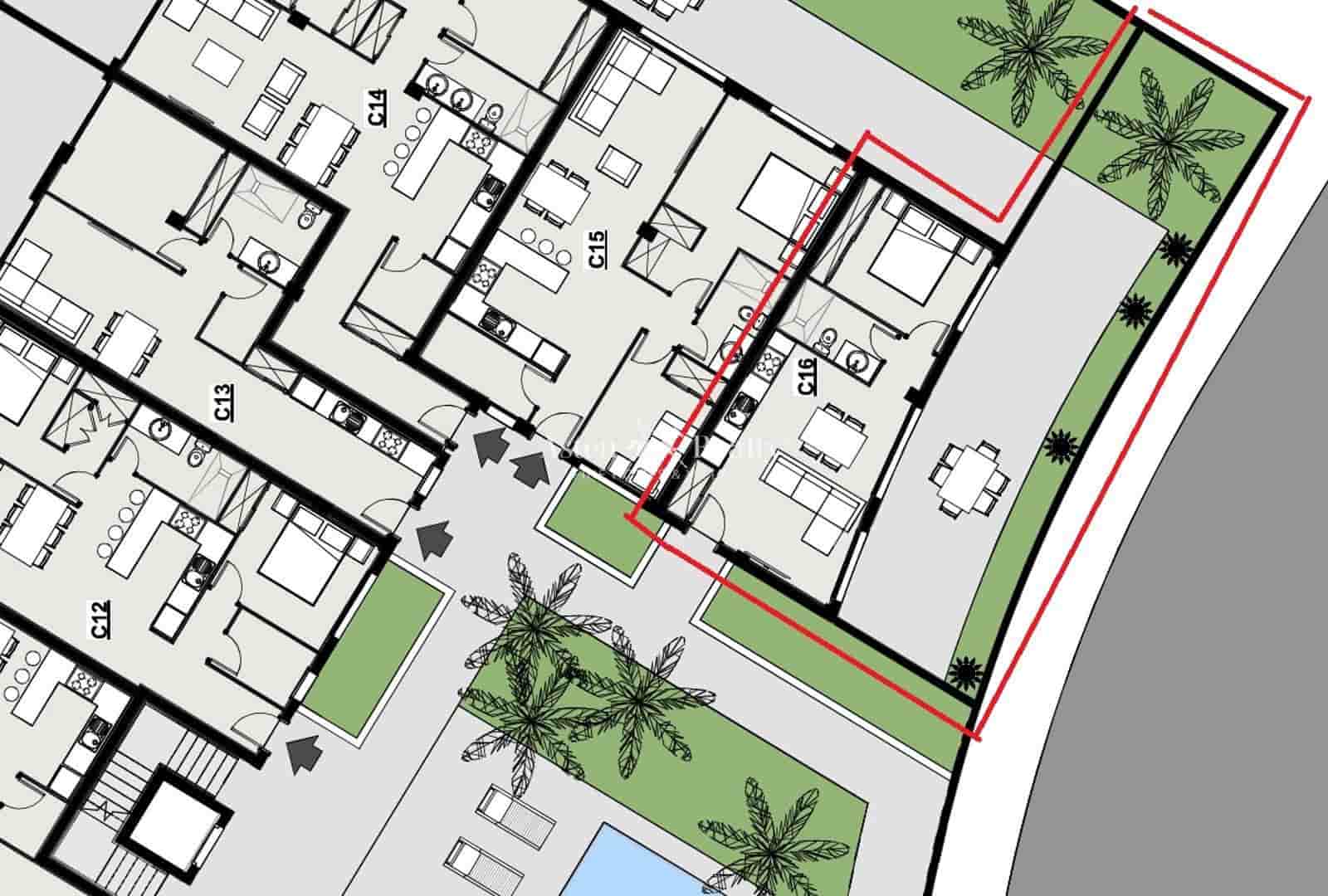 1 slaapkamer Flat te koop in Golf del Sur met zwembad garage - € 226.898 (Ref: 9345723)