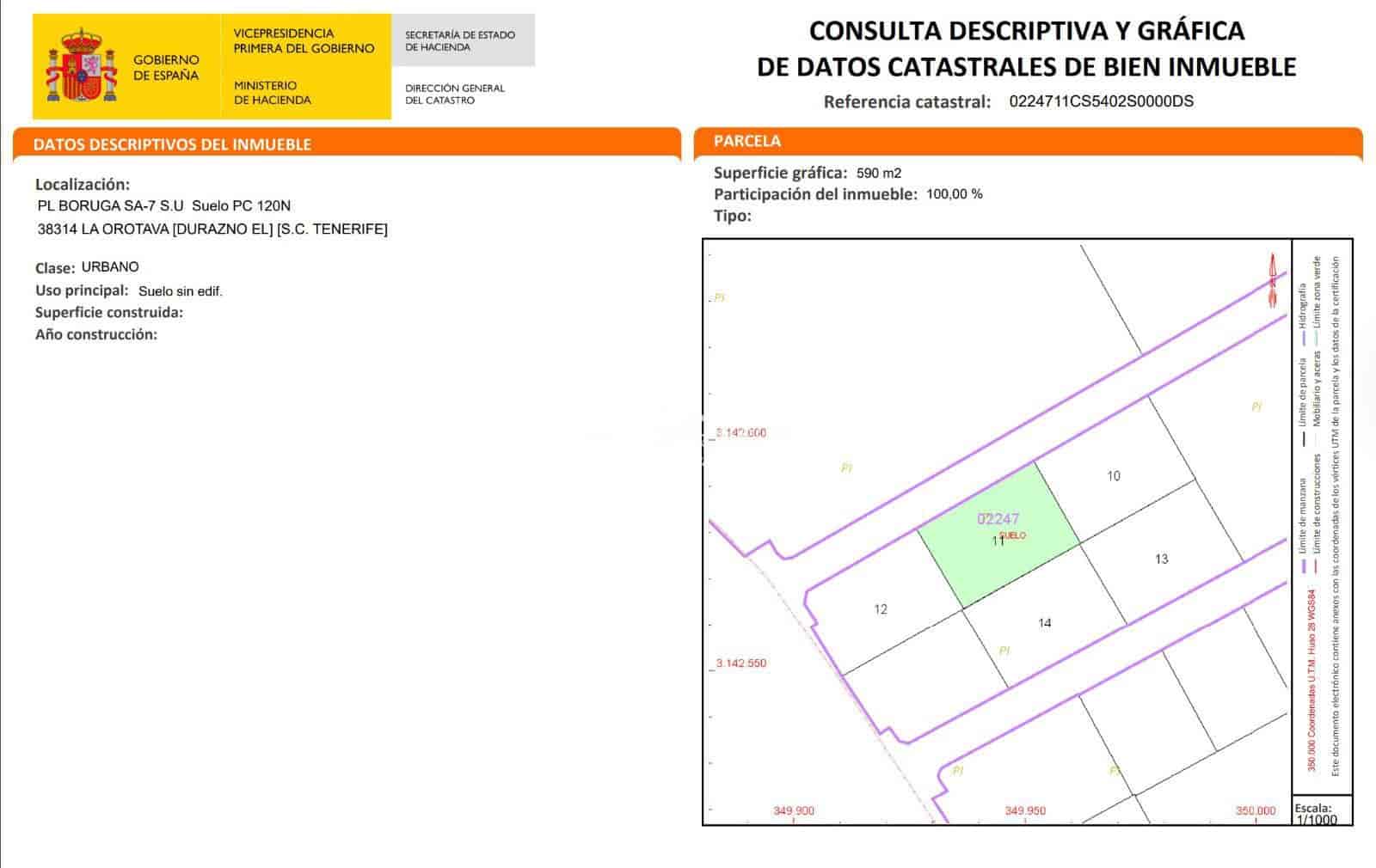 Byggegrund til salg i La Orotava - € 299.000 (Ref: 9694250)