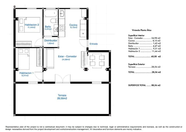 2 bedroom Penthouse for sale in Son Cotoner, Palma de Mallorca - € 380,000 (Ref: 9450423)