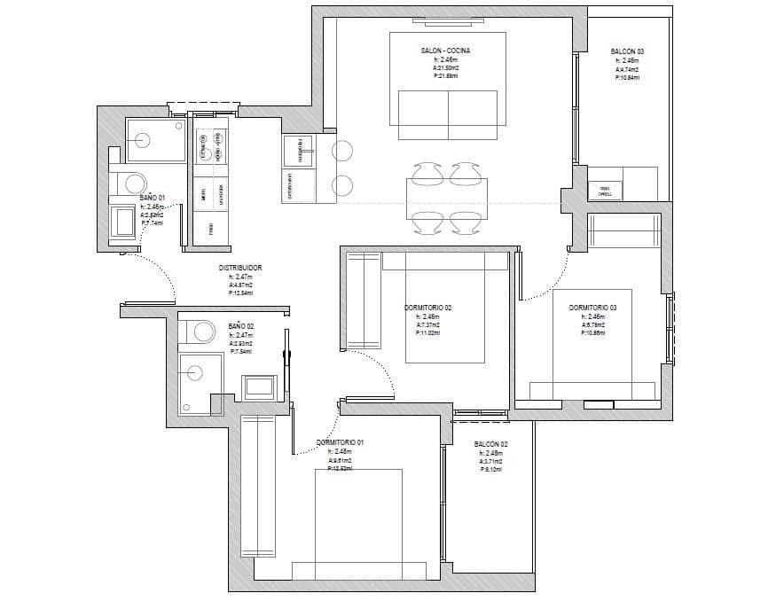 3 sovrum Lägenhet till salu i Malaga stad - 420 000 € (Ref: 10115798)