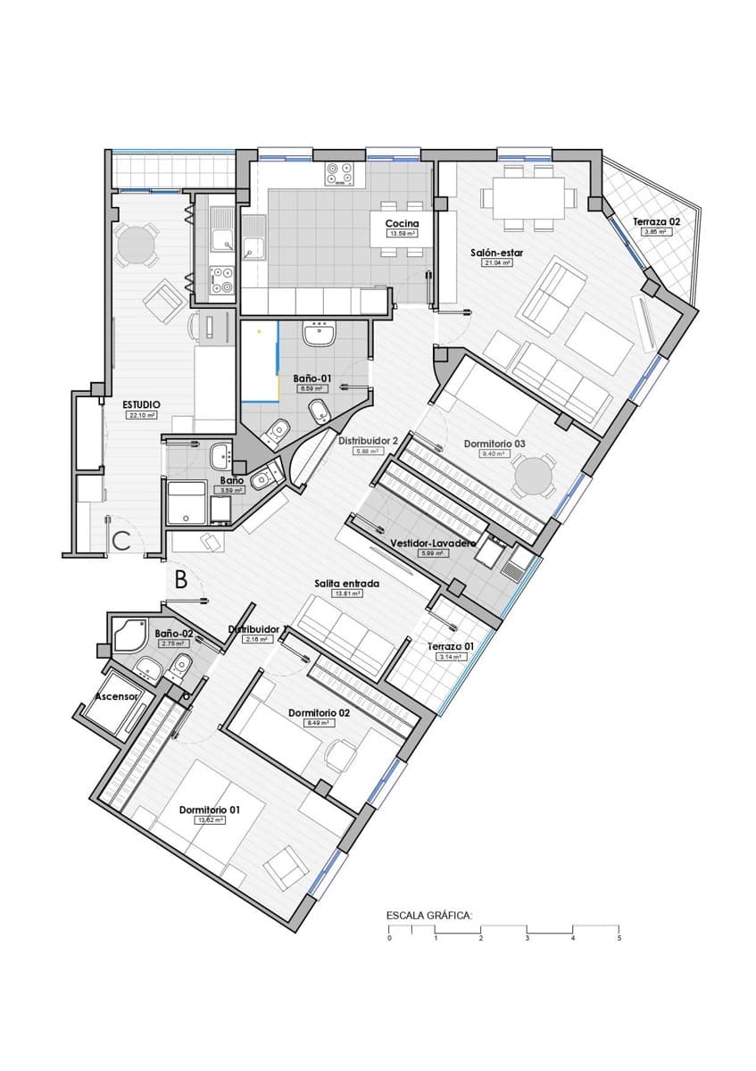 Piso de 5 habitaciones en Málaga ciudad en venta - 500.000 € (Ref: 9059565)
