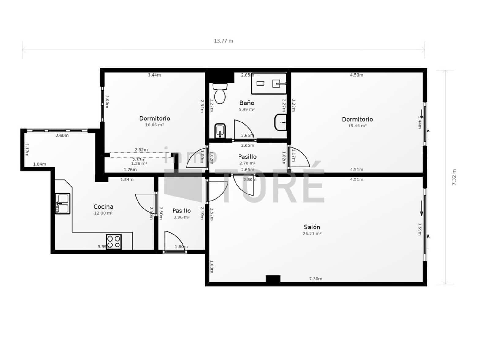 2 slaapkamer Flat te koop in Malaga stad met garage - € 475.000 (Ref: 9247089)
