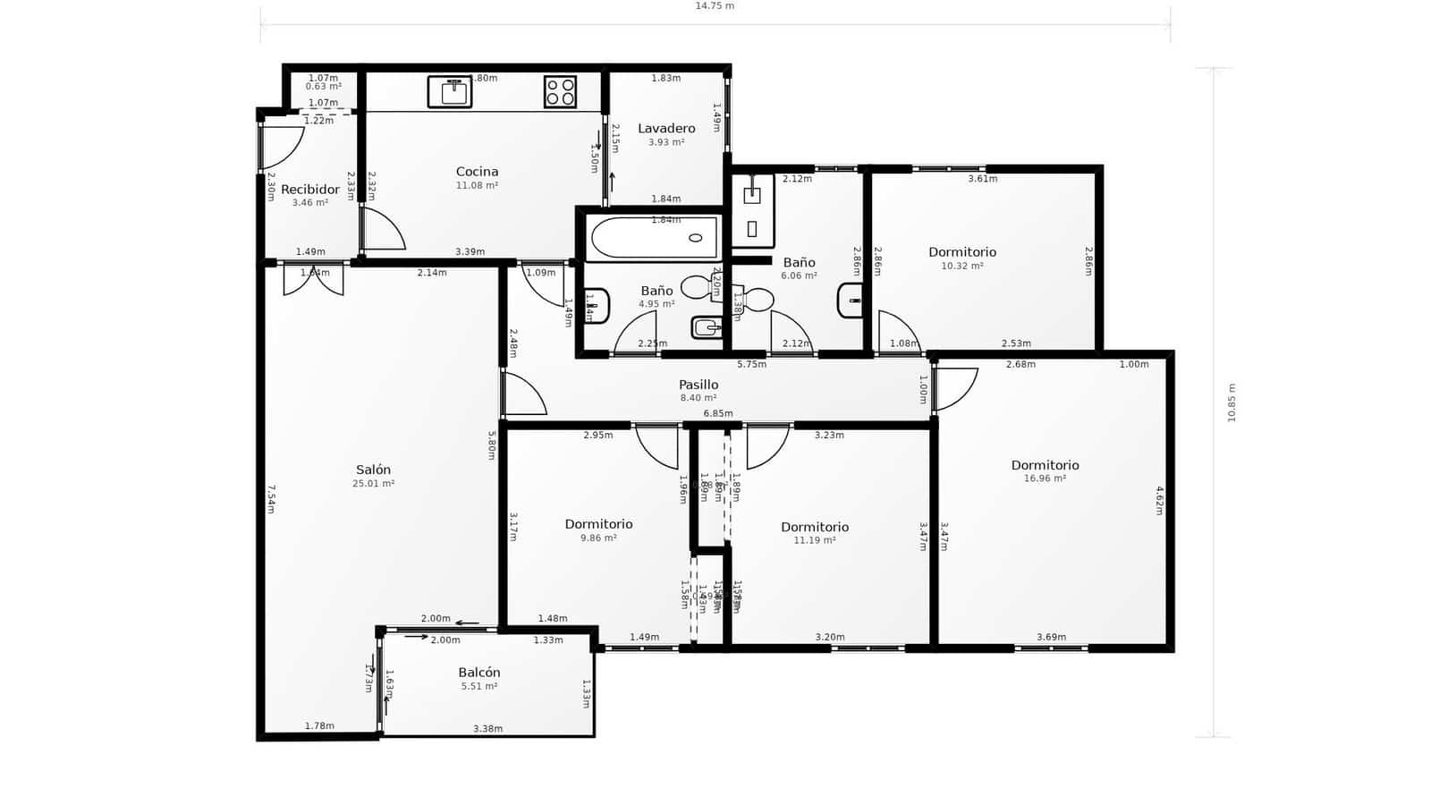 4 makuuhuone Asunto myytävänä paikassa Malaga kaupunki mukana 
autotalli - 450 000 € (Ref: 9524482)