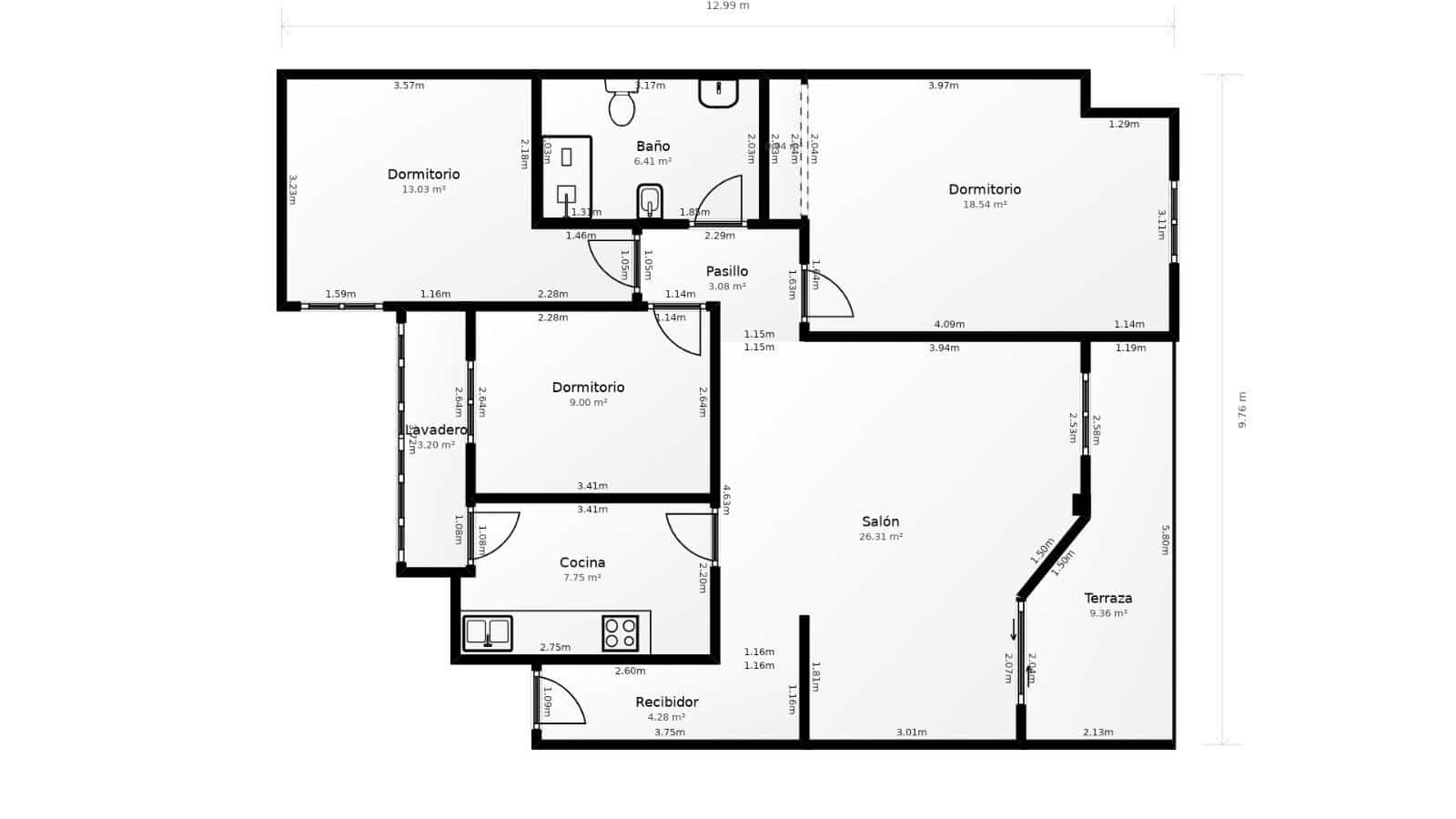 3 bedroom Flat for sale in Malaga city - € 320,000 (Ref: 9543819)