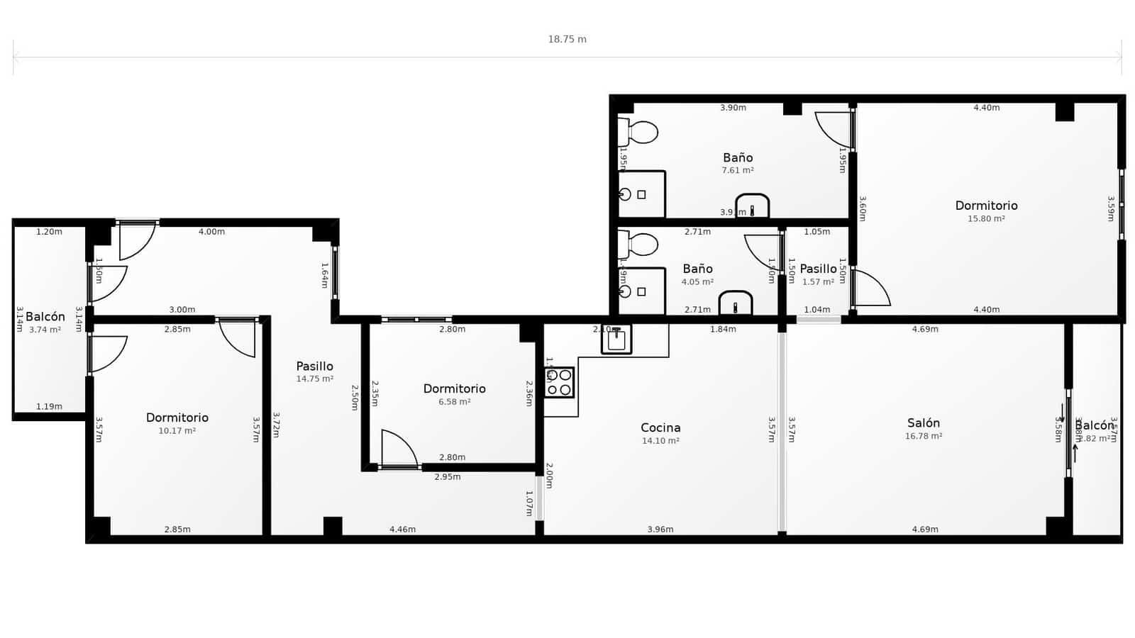 3 sovrum Lägenhet till salu i Malaga stad - 309 000 € (Ref: 9605172)