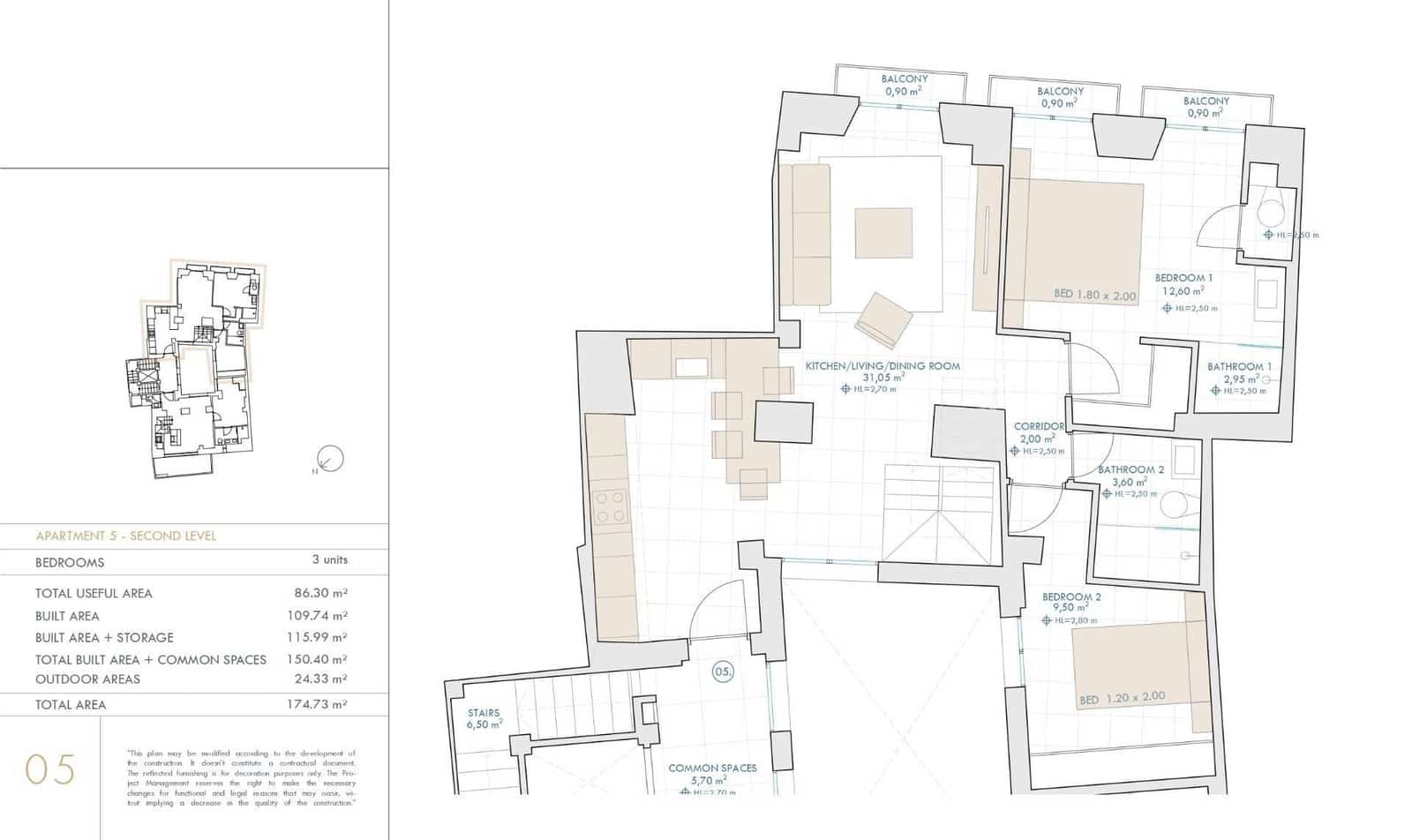 3 sypialnia Mieszkanie na sprzedaż w Miasto Malaga - 880 000 € (Ref: 9634499)