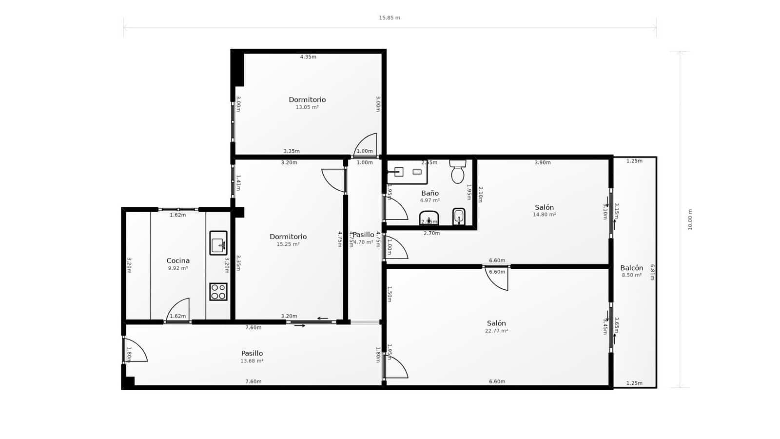 3 slaapkamer Flat te koop in Malaga stad met garage - € 430.000 (Ref: 9755877)