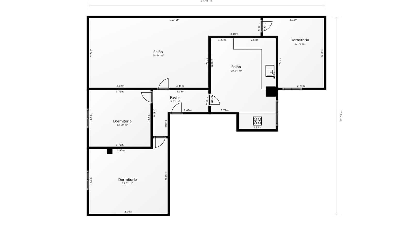 3 soveværelse Lejlighed til salg i Malaga by - € 290.000 (Ref: 9788727)
