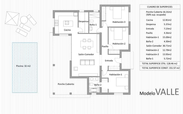 3 Zimmer Villa zu verkaufen in Macisvenda, Abanilla mit Pool - 265.000 € (Ref: 6666527)