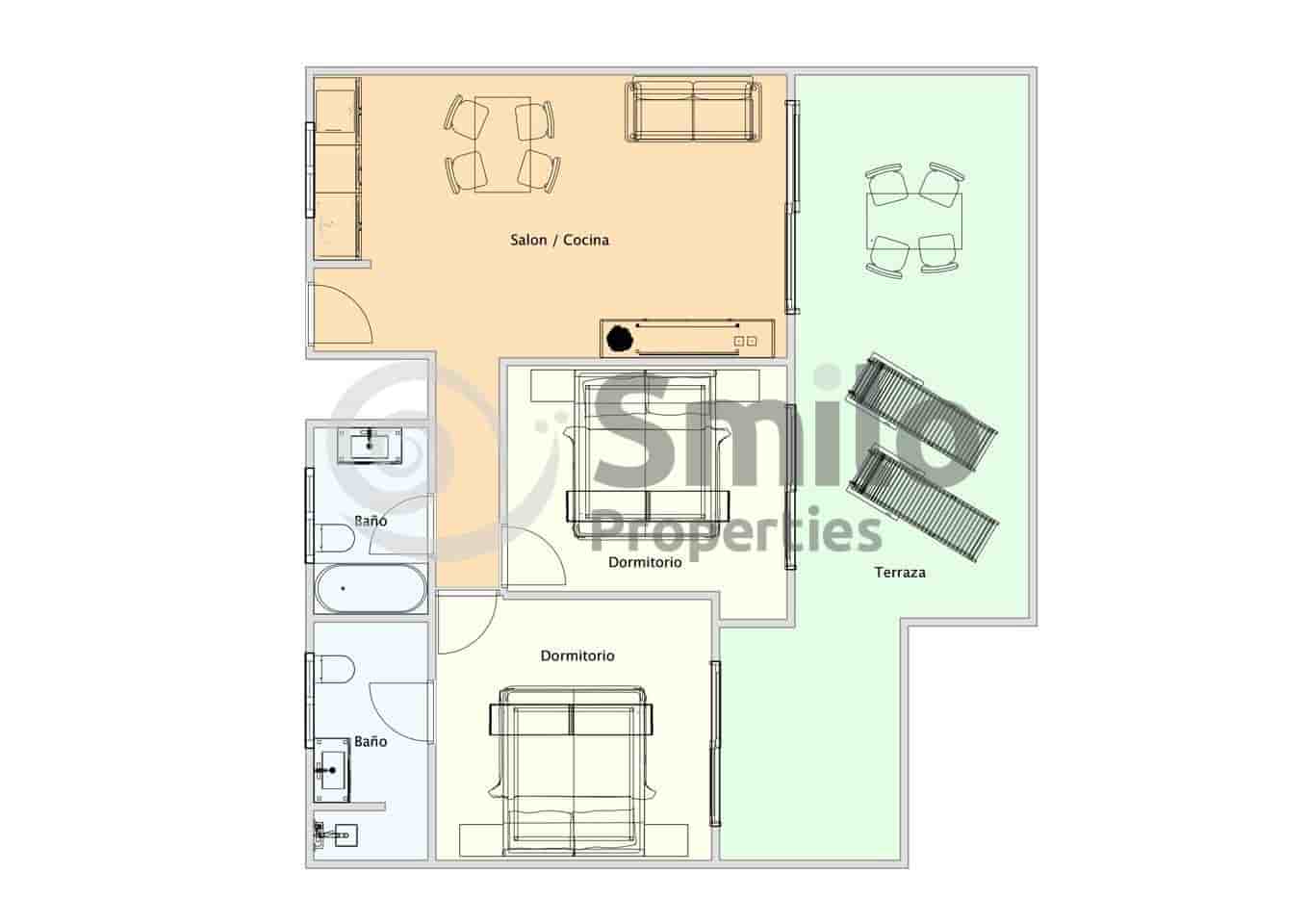 2 sovrum Lägenhet till salu i Costa Adeje med pool - 355 000 € (Ref: 9386611)
