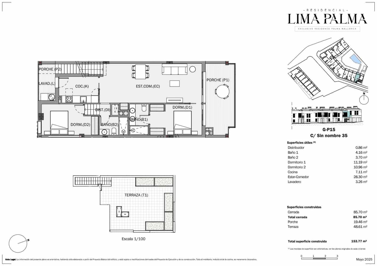 2 sypialnia Penthouse na sprzedaż w Palma de Mallorca z basenem - 598 000 € (Ref: 8491186)