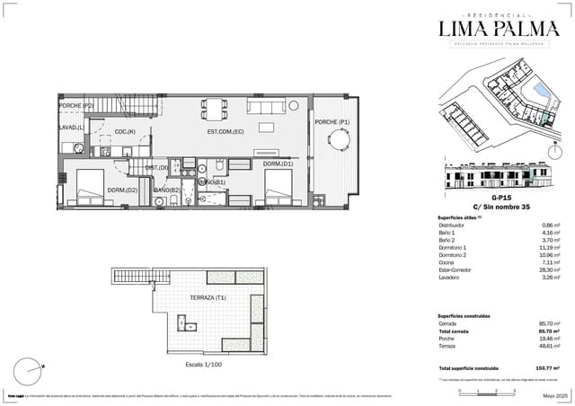 2 camera da letto Attico in vendita in Palma de Mallorca con piscina - 598.000 € (Rif: 8491186)