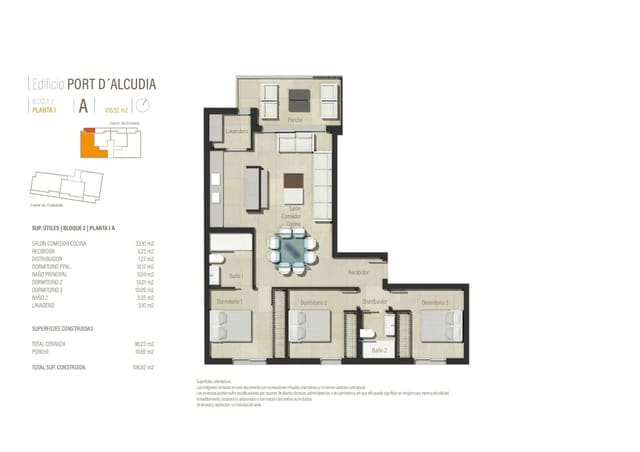 3 quarto Apartamento para venda em Puerto de Alcudia, Alcúdia - 495 000 € (Ref: 8561533)