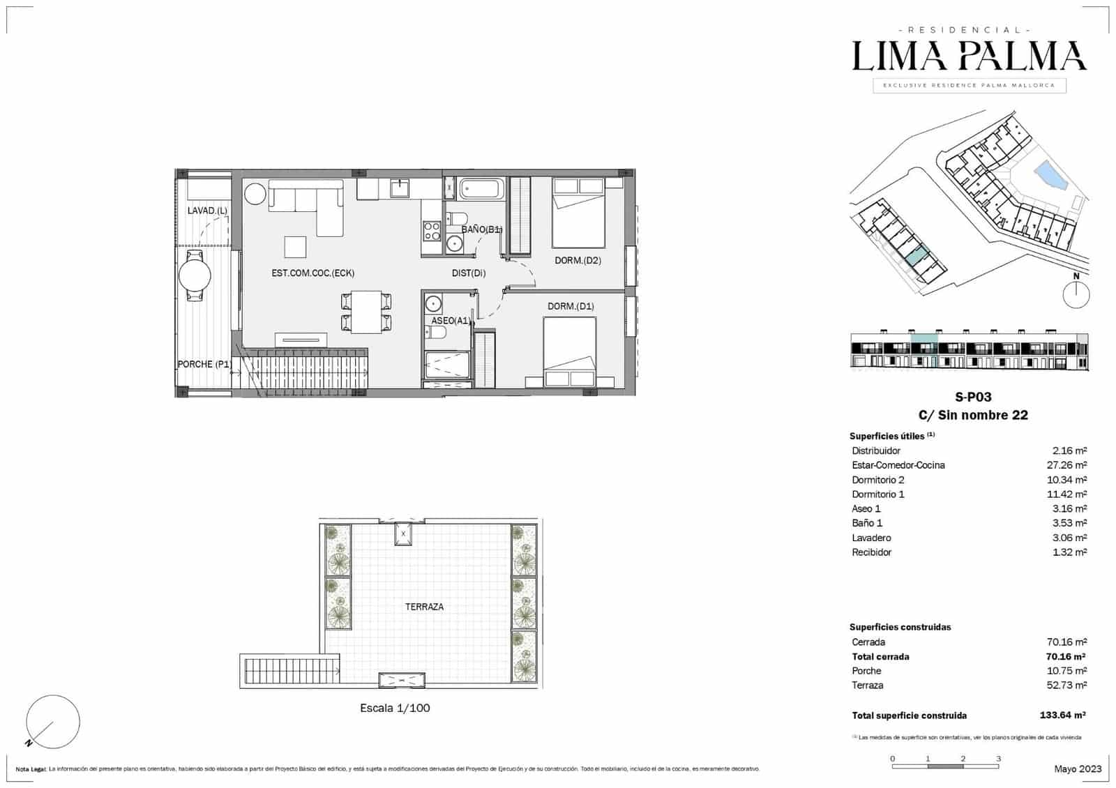2 soveværelse Penthouse til salg i Palma de Mallorca med swimmingpool garage - € 519.000 (Ref: 8770898)