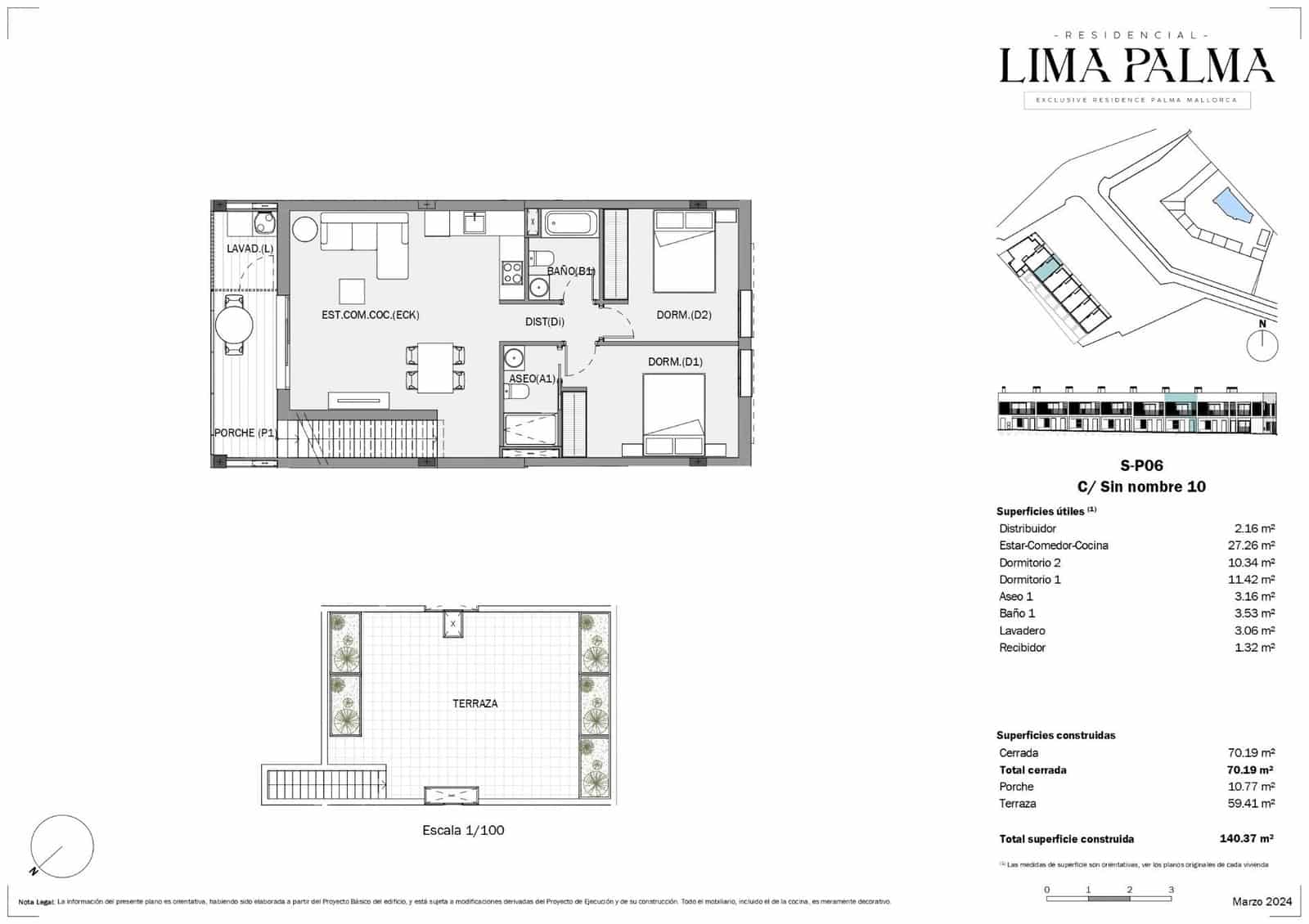 2 soveværelse Penthouse til salg i Palma de Mallorca med swimmingpool garage - € 519.000 (Ref: 8786433)