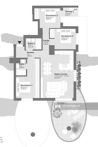 3 Zimmer Apartment zu verkaufen in Cometa - Carrió, Calpe / Calp mit Pool - 465.000 € (Ref: 10010147)