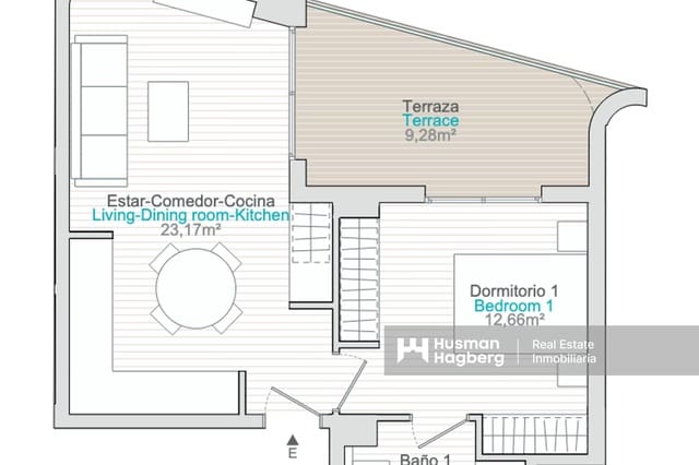 1 soverom Leilighet til salgs i Platja Vila Joiosa - Platja de Torres, La Villajoyosa / Vila Joiosa med svømmebasseng - € 225 000 (Ref: 9334287)
