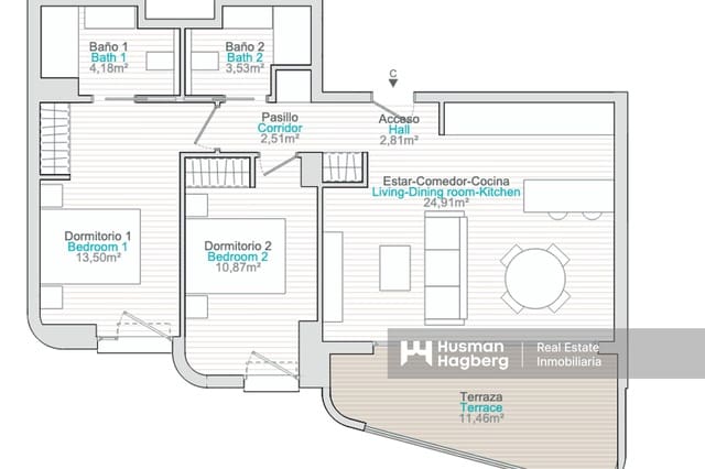 2 soverom Leilighet til salgs i Platja Vila Joiosa - Platja de Torres, La Villajoyosa / Vila Joiosa med svømmebasseng - € 275 000 (Ref: 9334288)