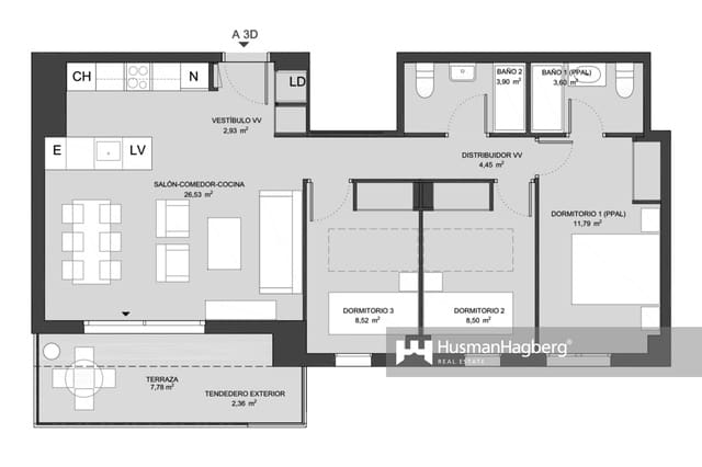 3 slaapkamer Appartement te koop in El Montgó, Dénia met zwembad - € 324.000 (Ref: 9419136)