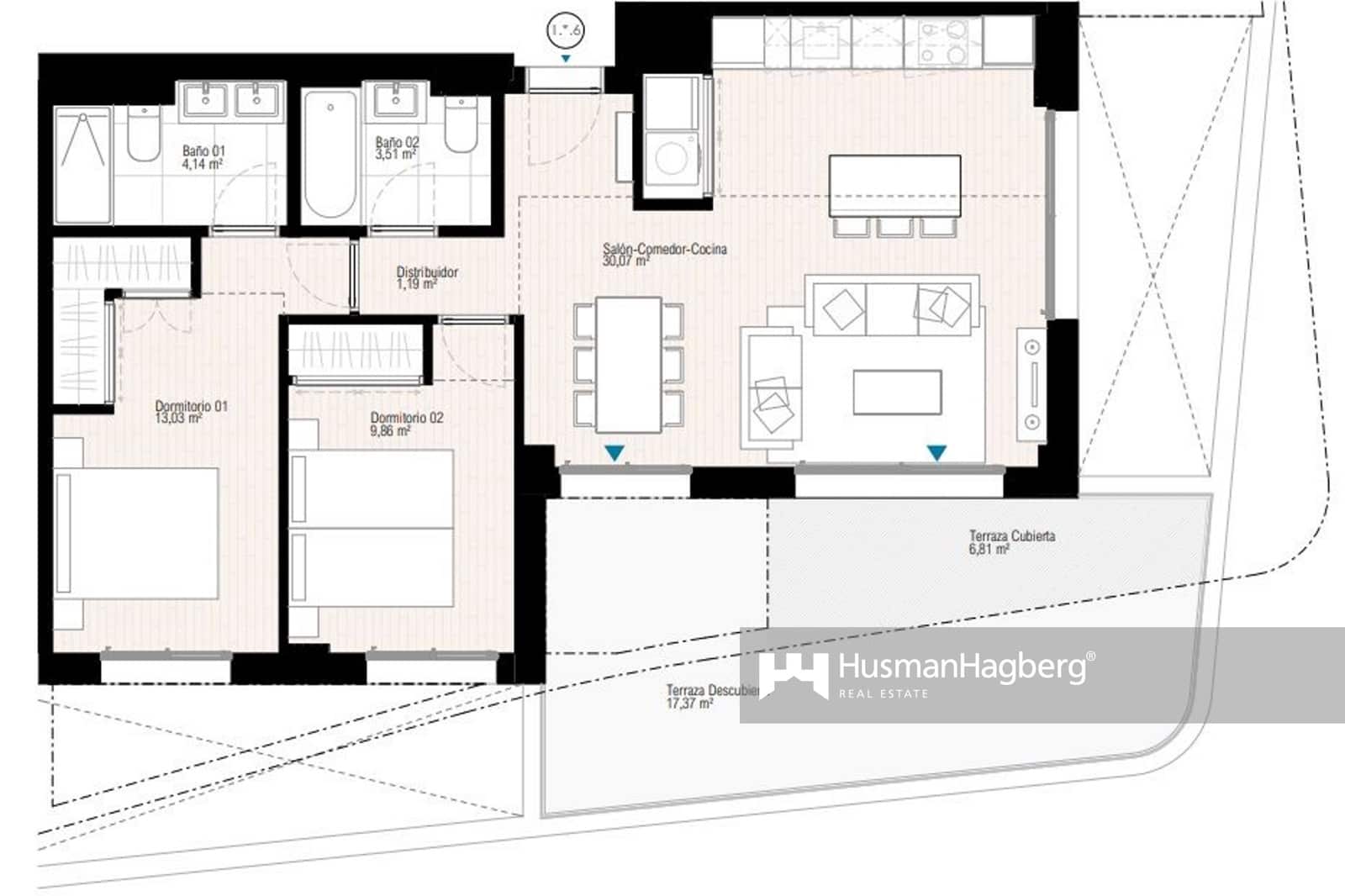 2 sovrum Lägenhet till salu i La Villajoyosa / Vila Joiosa med pool - 342 000 € (Ref: 9448763)