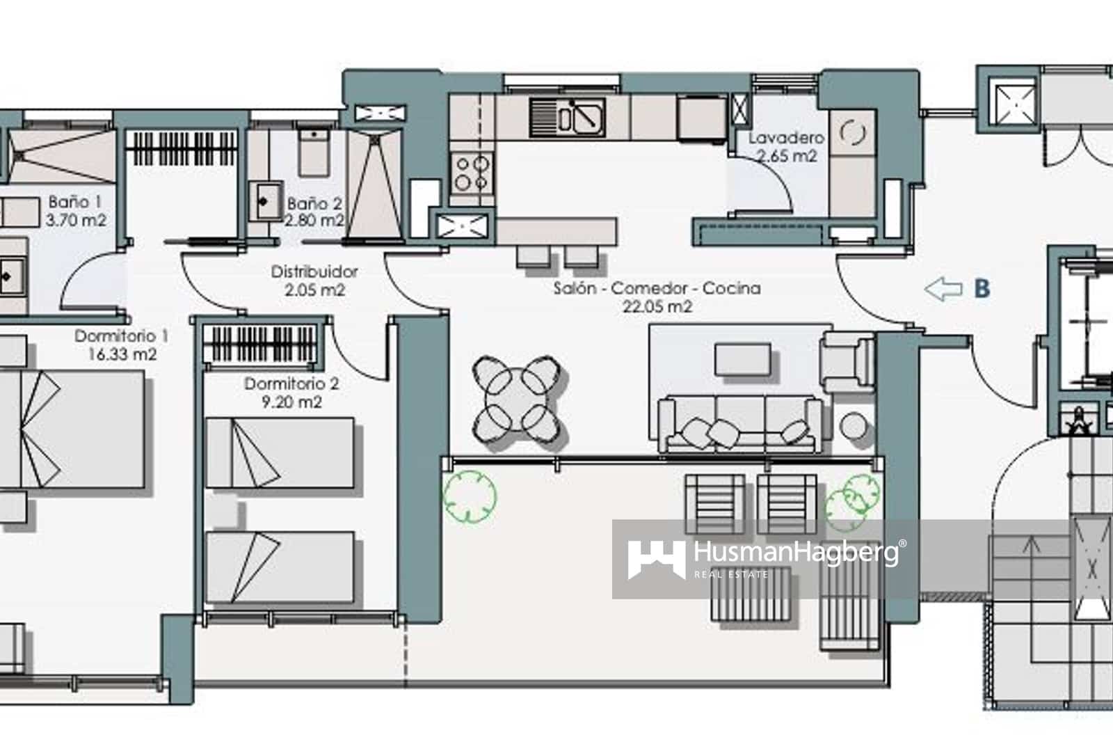 2 sovrum Lägenhet till salu i Benidorm med pool - 375 000 € (Ref: 9480847)