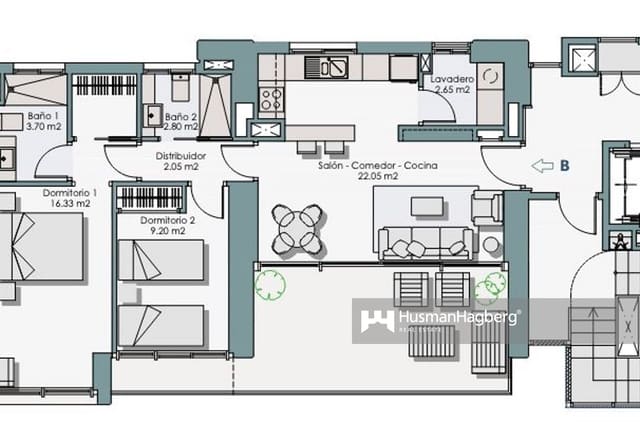 2 sovrum Lägenhet till salu i Rincón Bajo, Benidorm med pool - 375 000 € (Ref: 9480847)
