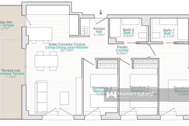 3 sovrum Lägenhet till salu i Platja Vila Joiosa - Platja de Torres, La Villajoyosa / Vila Joiosa med pool - 485 000 € (Ref: 9533015)