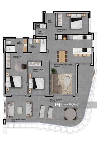 3 sovrum Lägenhet till salu i Benidorm med pool - 451 000 € (Ref: 9542892)